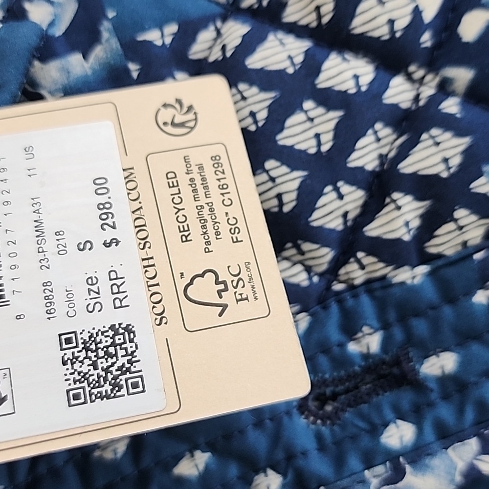 Scotch & Soda Printed QuiltedOvershirt in Blue for Men size small - Picture 7 of 11